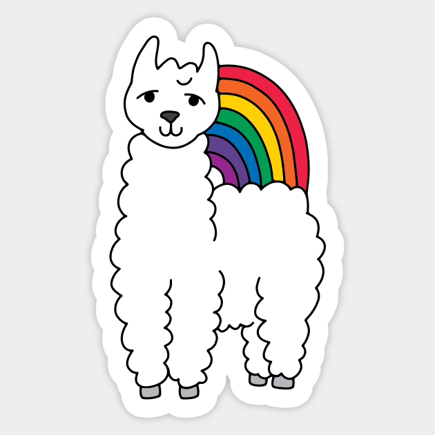 Rainbow Llama Sticker by murialbezanson